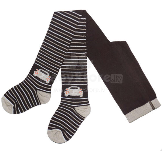 Weri Spezials Детские колготки Cars and Stripes Chocolate ART.WERI-5075 Высококачественные детские хлопковые колготки для мальчиков