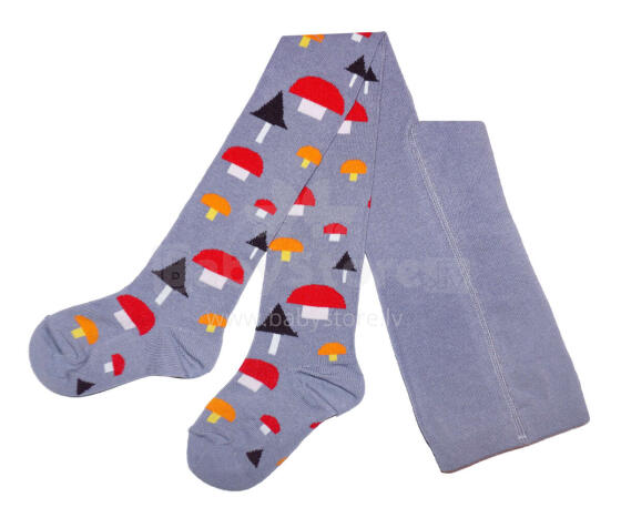Weri Spezials Детские колготки Mushrooms Grey and Red ART.WERI-4438 Высококачественные детские хлопковые колготки для мальчиков
