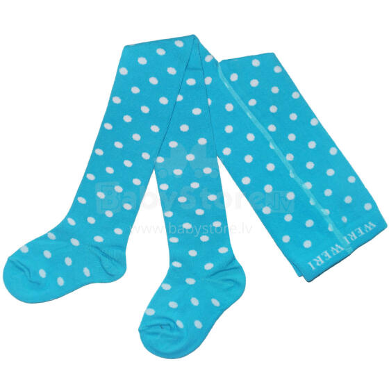 Weri Spezials Bērnu Zeķubikses White Dots Laguna Blue ART.SW-0155 Augstas kvalitātes bērnu kokvilnas Zeķubikses meitenēm