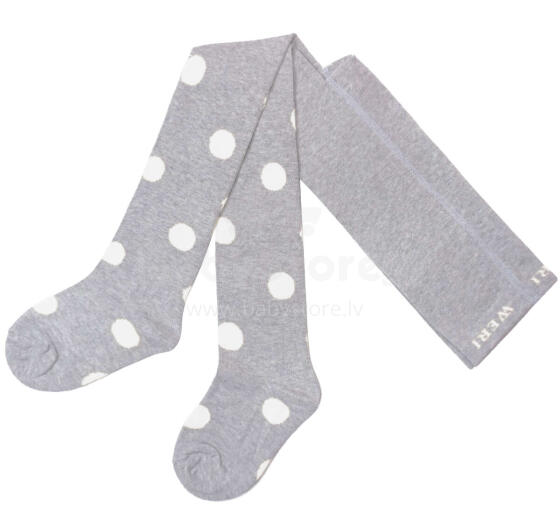 Weri Spezials Bērnu Zeķubikses Big Dots Grey and White ART.WERI-7221 Augstas kvalitātes bērnu kokvilnas Zeķubikses meitenēm