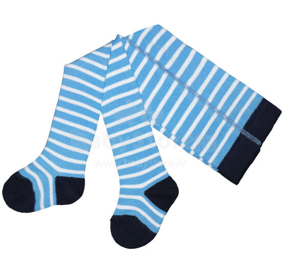 Weri Spezials Bērnu Zeķubikses White Stripes Medium Blue  ART.SW-0001 Augstas kvalitātes bērnu kokvilnas Zeķubikses bērniem