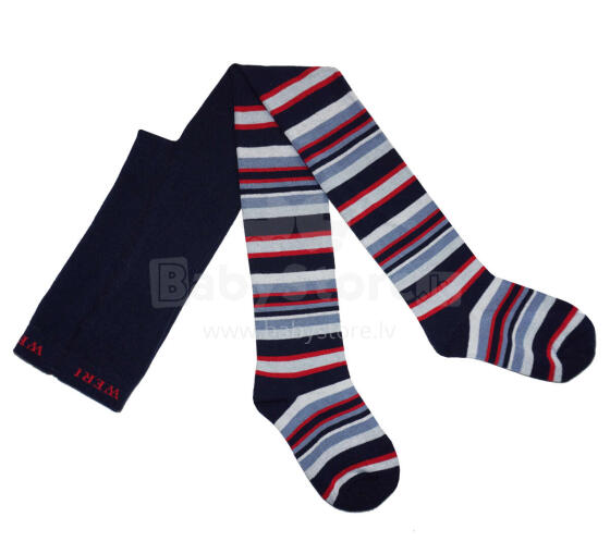 Weri Spezials Bērnu Zeķubikses Red Stripes Navy ART.WERI-1455 Augstas kvalitātes bērnu kokvilnas Zeķubikses zēniem