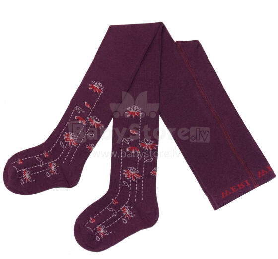 Weri Spezials Bērnu Zeķubikses Elegant Flowers Violet ART.WERI-5694 Augstas kvalitātes bērnu kokvilnas Zeķubikses meitenēm