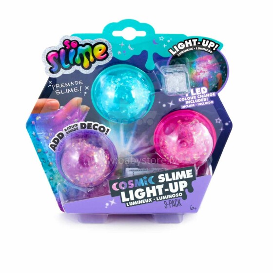 Slime playset Light-up Cosmic crunch 3-pack