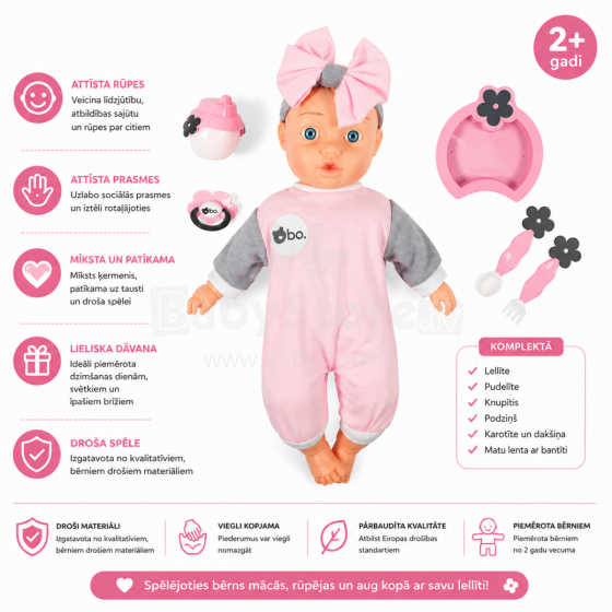 Bo Doll Anna Art.154546 Interactive baby doll Anna, 42 cm