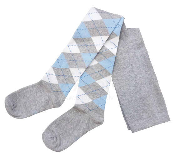 Weri Spezials Bērnu Zeķubikses Jacquard Light Grey and White ART.WERI-0171 Augstas kvalitātes bērnu kokvilnas Zeķubikses bērniem