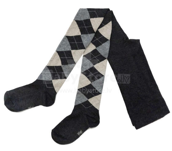 Weri Spezials Bērnu Zeķubikses Jacquard Dark Grey and Beige ART.WERI-0176 Augstas kvalitātes bērnu kokvilnas Zeķubikses bērniem