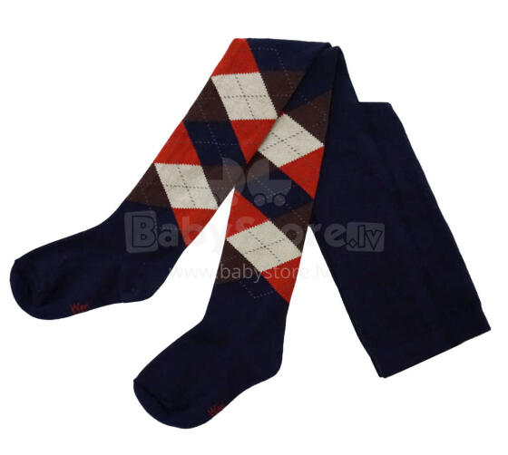 Weri Spezials Bērnu Zeķubikses Jacquard Navy and Chilli ART.WERI-2645 Augstas kvalitātes bērnu kokvilnas Zeķubikses bērniem