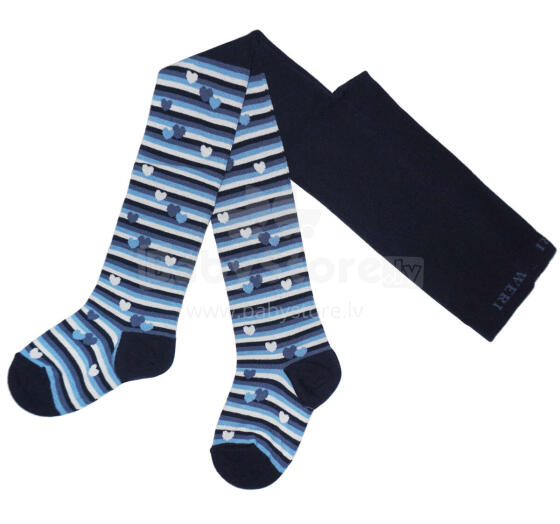 Weri Spezials Bērnu Zeķubikses Hearts and Stripes Navy ART.WERI-2611 Augstas kvalitātes bērnu kokvilnas Zeķubikses meitenēm