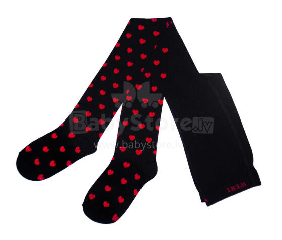 Weri Spezials Bērnu Zeķubikses Hearts Black and Red ART.WERI-5544 Augstas kvalitātes bērnu kokvilnas Zeķubikses meitenēm