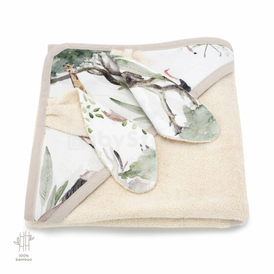 Makaszka Bamboo Soft Art.154656 Детское полотенце  с капюшоном из органического хлопка 90x90см