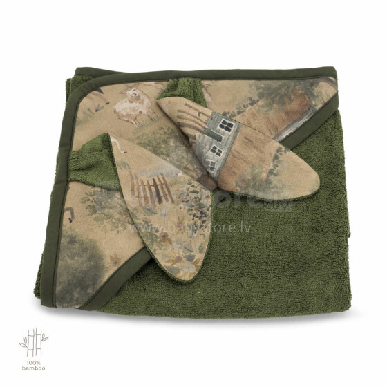 Makaszka Bamboo Soft Art.154661 Детское полотенце  с капюшоном из органического хлопка 90x90см