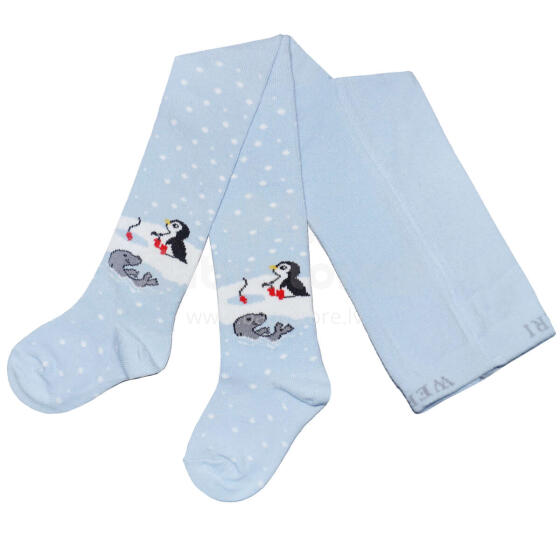 Weri Spezials Bērnu Zeķubikses Penguin and Friends Light Blue ART.WERI-7703 Augstas kvalitātes bērnu kokvilnas Zeķubikses bērniem