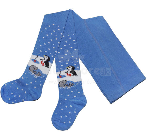 Weri Spezials Bērnu Zeķubikses Penguin and Friends Medium Blue ART.WERI-7710 Augstas kvalitātes bērnu kokvilnas Zeķubikses bērniem