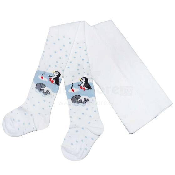 Weri Spezials Bērnu Zeķubikses Penguin and Friends White ART.WERI-7699 Augstas kvalitātes bērnu kokvilnas Zeķubikses bērniem