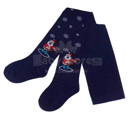 Weri Spezials Детские колготки Santa Claus Navy ART.WERI-0622 Высококачественные детские хлопковые колготки для детей