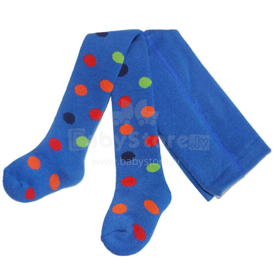 Weri Spezials Bērnu Zeķubikses Colorful Dots Cobalt Blue ART.WERI-3150 Augstas kvalitātes siltas  plīša bērnu kokvilnas Zeķubikses zēniem