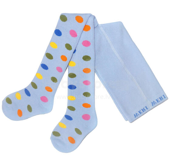 Weri Spezials Bērnu Zeķubikses Colorful Dots Light Blue ART.WERI-0430 Augstas kvalitātes siltas  plīša bērnu kokvilnas Zeķubikses zēniem