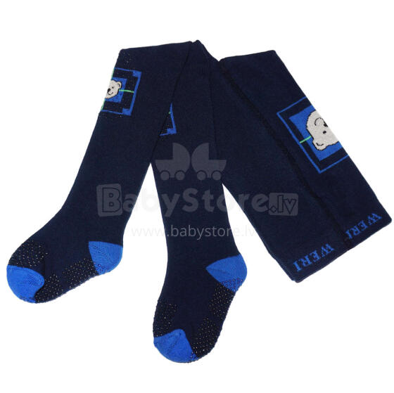 Weri Spezials Bērnu Zeķubikses Little Bear Navy ART.SW-1738 Augstas kvalitātes siltas plīša Neslīdošas bērnu kokvilnas Zeķubikses zēniem