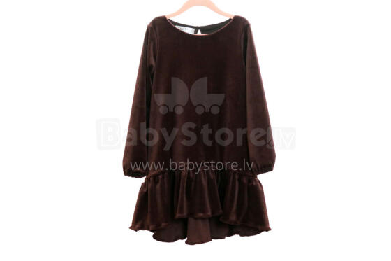 Kroeno Velvet Charm Art.MIK047K110 Brown Бархатное платье для девочек