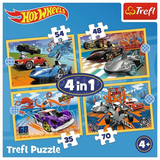 TREFL HOT WHEELS Puzzle 4 in 1 set