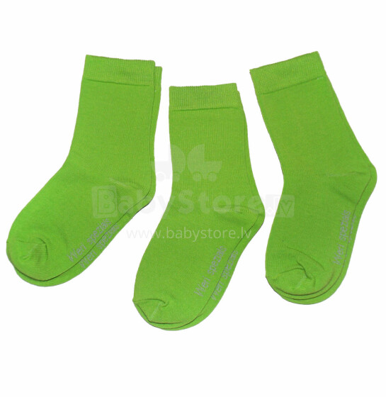 Weri Spezials Детские носки Monochrome Kiwi ART.SW-1655 Три пары высококачественных детских носков из хлопка