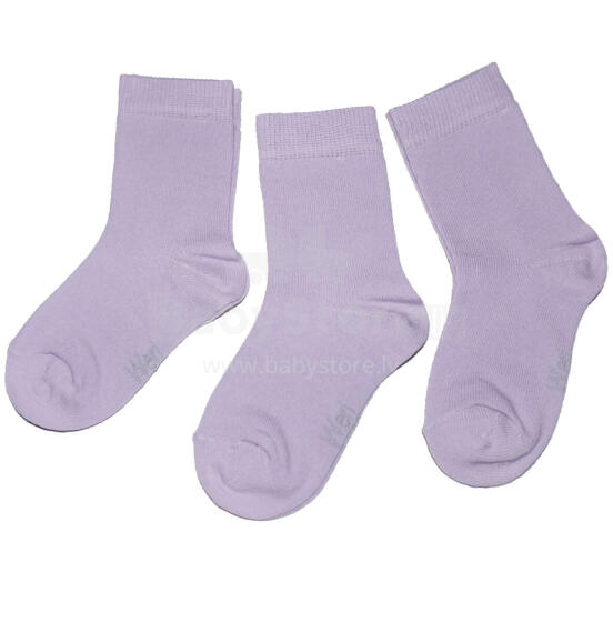 Weri Spezials Bērnu zeķes Monochrome Lilac ART.SW-0860 Trīs pāri augstas kvalitātes kokvilnas bērnu zeķes