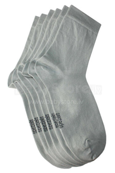 Weri Spezials Bērnu zeķes Monochrome Grey Olive ART.SW-0739 Trīs pāri augstas kvalitātes kokvilnas bērnu zeķes