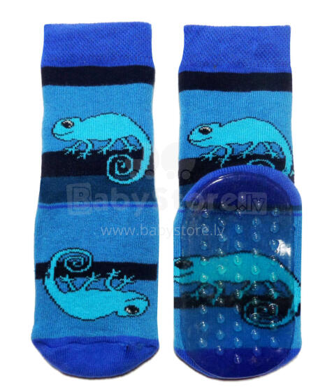 Weri Spezials Bērnu pretslīdes zeķes Chameleon Cornflower Blue ART.WERI-2135 Augstas kvalitātes bērnu zeķes no kokvilnas ar pretslīdes pārklājumu