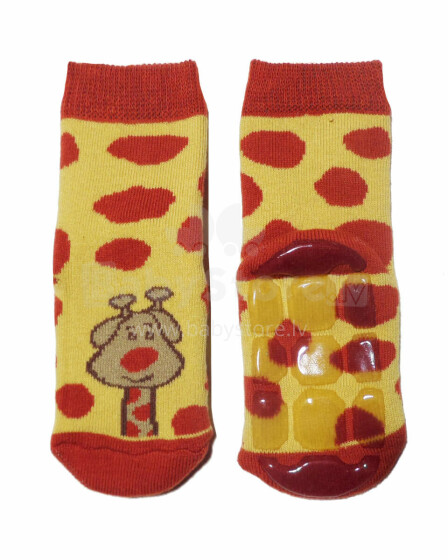 Weri Spezials Children's Non-Slip Socks Giraffe Savannah ART.SW-0405 High quality children's socks made of cotton with non-slip coating