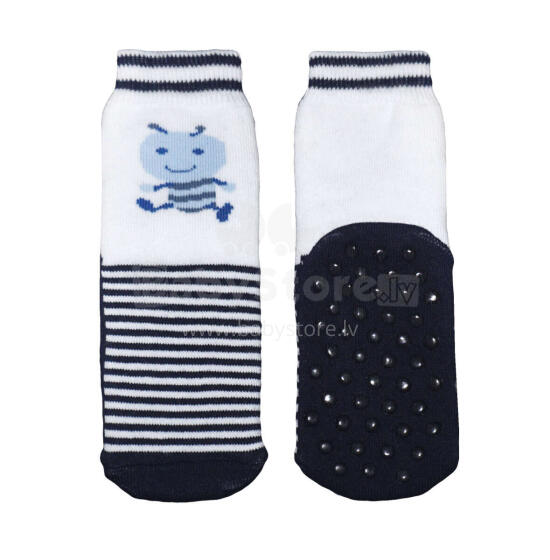Weri Spezials Children's Non-Slip Socks Little Ant Navy ART.WERI-3782 High quality children's socks made of cotton with non-slip coating
