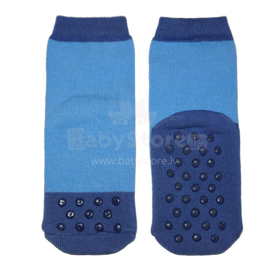 Weri Spezials Bērnu pretslīdes zeķes Little Wonders Medium Blue ART.WERI-0577 Augstas kvalitātes bērnu zeķes no kokvilnas ar pretslīdes pārklājumu