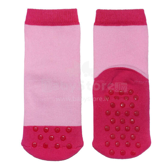 Weri Spezials Bērnu pretslīdes zeķes Little Wonders Pink ART.WERI-0592 Augstas kvalitātes bērnu zeķes no kokvilnas ar pretslīdes pārklājumu