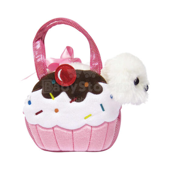 AURORA Fancy Pals Plush Dog in a cupcake bag, 20 cm