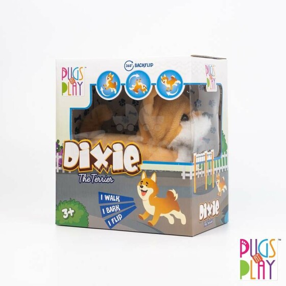 PUGS AT PLAY Interactive toy Flipping dog Dixie