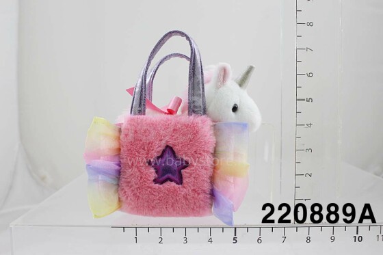 AURORA Fancy Pals Plush Unicorn in a pink bag, 20 cm