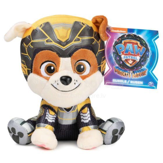 PAW PATROL Mighty Pups Movie plush Rubble 15 cm