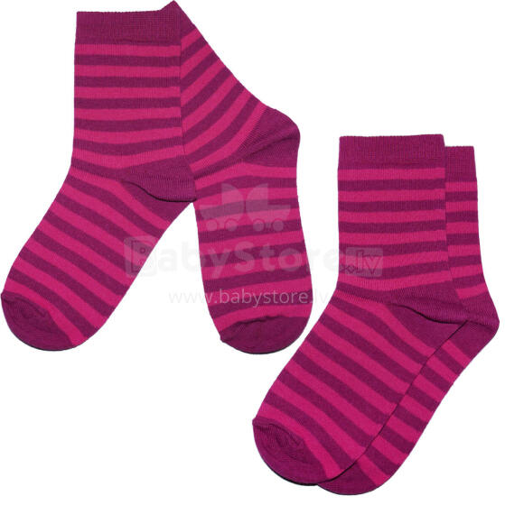 Weri Spezials Bērnu zeķes Colorful Stripes Pink and Rose ART.SW-1644 Divi pāri augstas kvalitātes kokvilnas bērnu zeķes