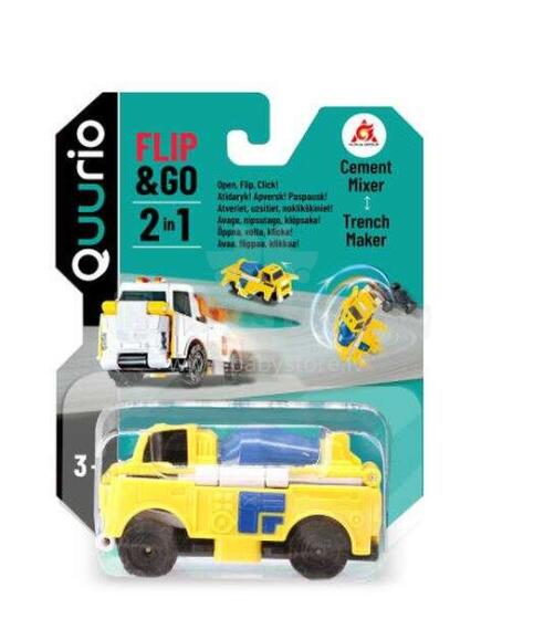 QUURIO FLIP AND GO 2-in-1 celtniecības transportlīdzeklis Cementa jaucējs un Tranšeju veidotājs, EU463875-02