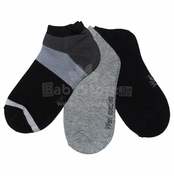 Weri Spezials Короткие Детские носки Modern Stripes  Black ART.WERI-5008 Комплект из трех пар высококачественных коротких детских носков из хлопка