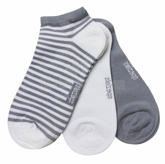Weri Spezials Короткие Детские носки White Stripes Grey ART.WERI-4078 Комплект из трех пар высококачественных коротких детских носков из хлопка