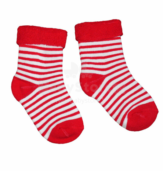 Weri Spezials Детские плюшевые носки Stripes Red ART.WERI-0457 Высококачественные детские плюшевые носков из хлопка