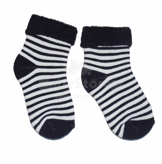 Weri Spezials Детские плюшевые носки Stripes Navy Blue ART.WERI-0472 Высококачественные детские плюшевые носков из хлопка