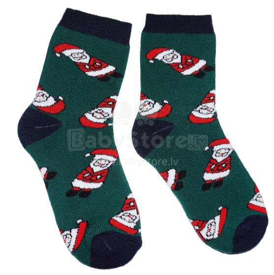 Weri Spezials Bērnu Plīša zeķes Christmas Dark Green ART.WERI-4376 Augstas kvalitātes kokvilnas plīša bērnu zeķes
