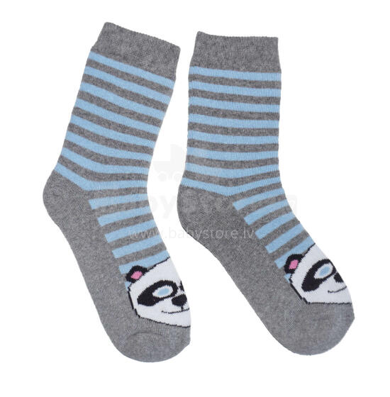 Weri Spezials Bērnu Plīša zeķes Panda Grey ART.WERI-4542 Augstas kvalitātes kokvilnas plīša bērnu zeķes