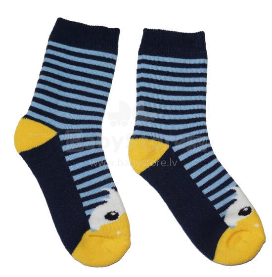 Weri Spezials Bērnu Plīša zeķes Happy Duck Navy Blue ART.WERI-4703 Augstas kvalitātes kokvilnas plīša bērnu zeķes