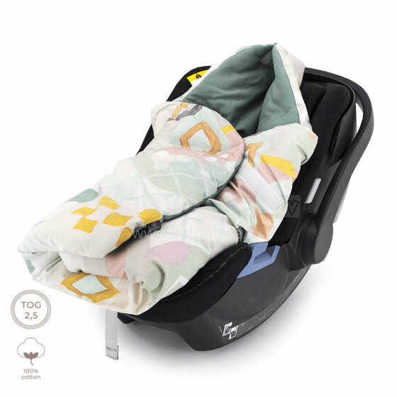 Makaszka Car Seat Blanket Art.155895 Высококачественное детское двухстороннее легкое одеяло-конверт с капюшоном (100x110 см)