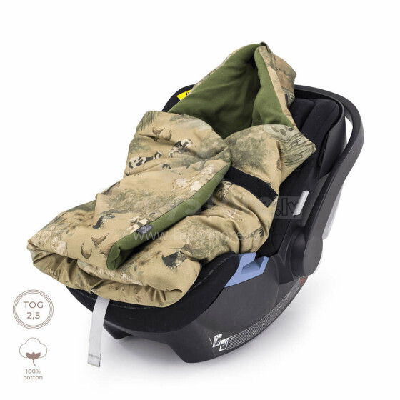 Makaszka Car Seat Blanket Art.155900 Augstākās kvalitātes viegla divpusēja sedziņa-konverts ar kapuci (100x110 cm)
