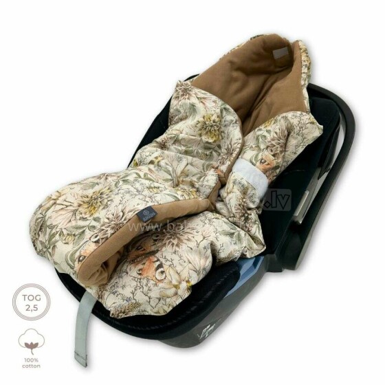 Makaszka Car Seat Blanket Art.155902 Augstākās kvalitātes viegla divpusēja sedziņa-konverts ar kapuci (100x110 cm)