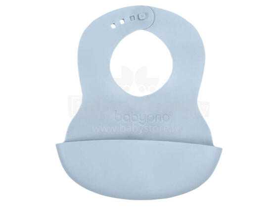 BabyOno Soft Art.835/02 Blue bib with adjustable lock